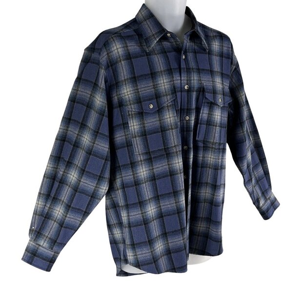 VTG Pendleton Men M 100% Wool Flannel Shacket Vintage Jacket Flannel Fully Lined - Picture 4 of 16